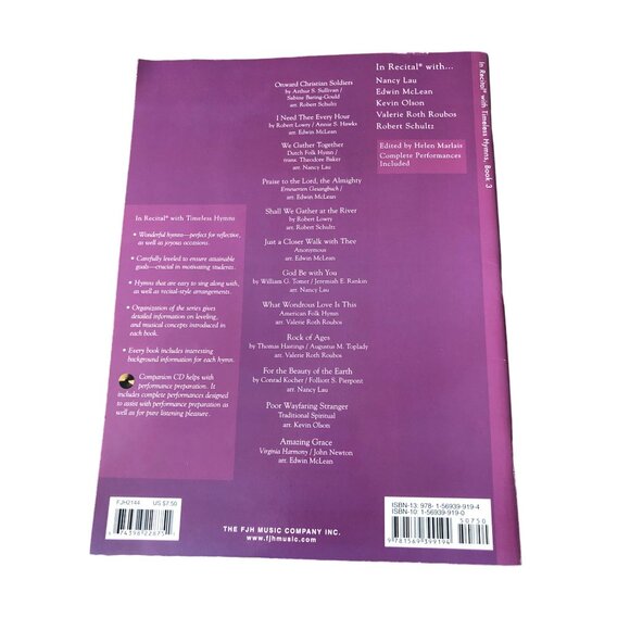 In Recital With Timeless Hymns Book 3 Late Elementary With CD Sheet Music Christ - Picture 2 of 6